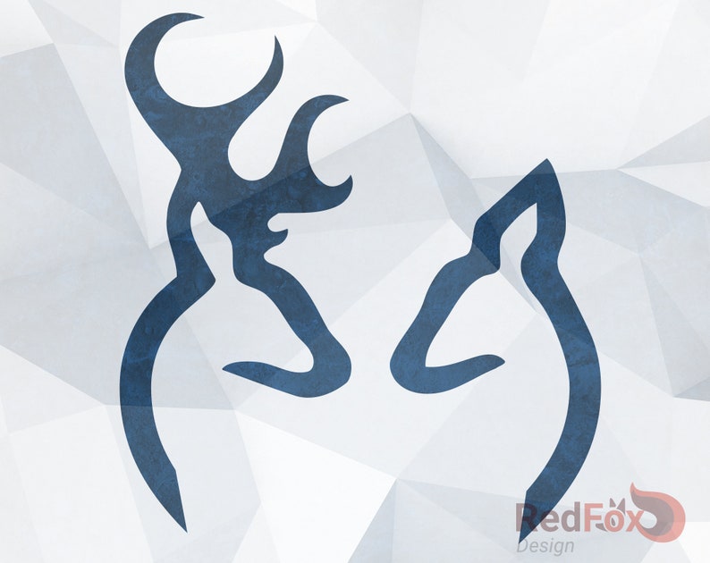 Download Browning Deer Heart Family Couple SVG Cut File DXF Png | Etsy