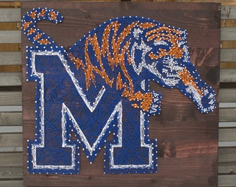 Memphis Tigers Logo String Art, Tennessee Wall Art, Memphis String Art, Memphis Tigers Gift, College Sports, Custom Team Logo, Made to Order