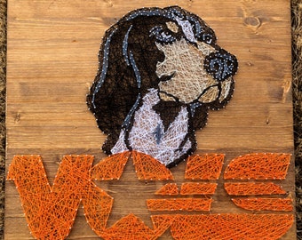 24 X 24 Tennessee Volunteers String Art, TN Vols Decor, Rocky, Tennessee Mascot, Rocky Top Gifts, String Art, Tennessee Football