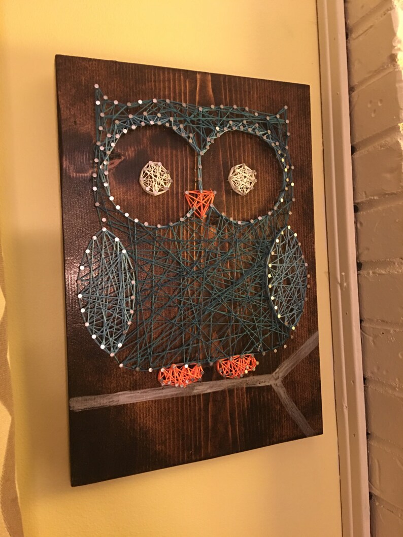Owl String Art Blue and Teal Owl Decor Owl Gifts Home Etsy