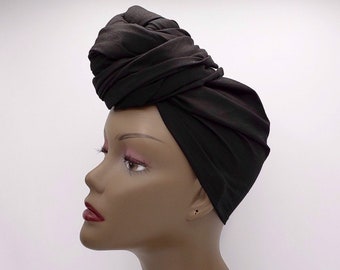 Black Head Wrap - African Head Wrap - African Scarf - African Turban  - Head Wraps for Women - Hair Wrap - Headwrap | Nubian Grace