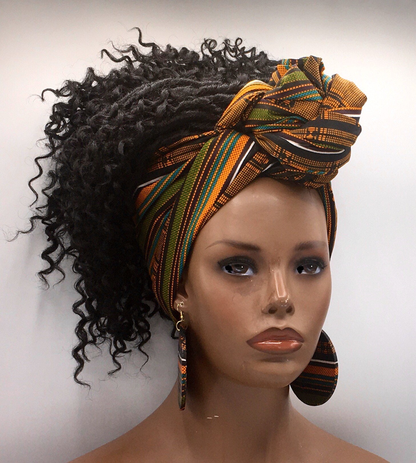 Brown Kente Head Wrap