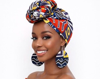 Mud Cloth Print Head Wrap: African Cotton Turban Scarf
