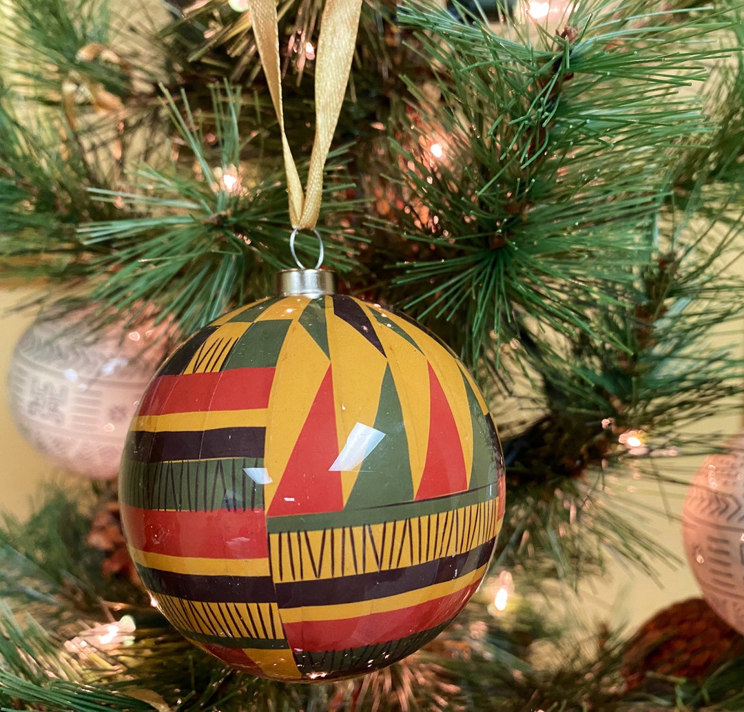 Kente Print Ornaments African Ornaments African Decor Kente Ornament