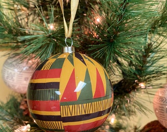 Kente Print Ornaments - African Ornaments - African Decor - Kente Ornament - African American Christmas Ornaments - Handmade Ornaments