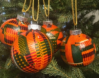 Kente Ornaments - African Ornaments - African Decor - Kente Ornament - African American Christmas Ornaments - Handmade Ornaments