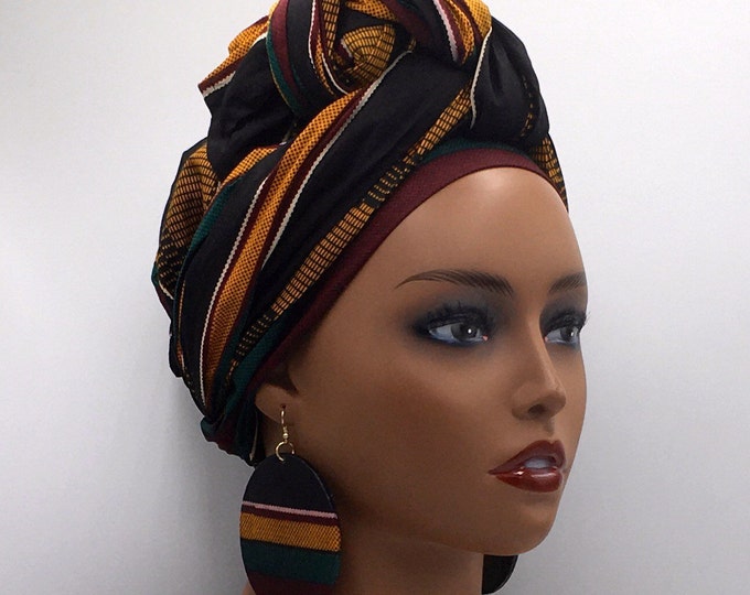 Featured listing image: Black Kente Head Wrap