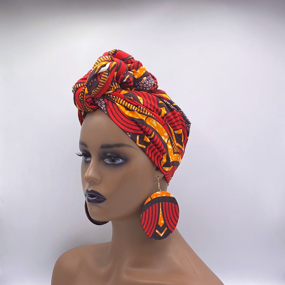 Red & Orange African Head Wrap African Scarf African - Etsy