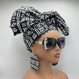 Black & White African Head Wrap image 7