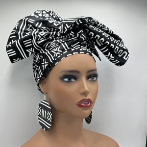 Black & White African Head Wrap image 4