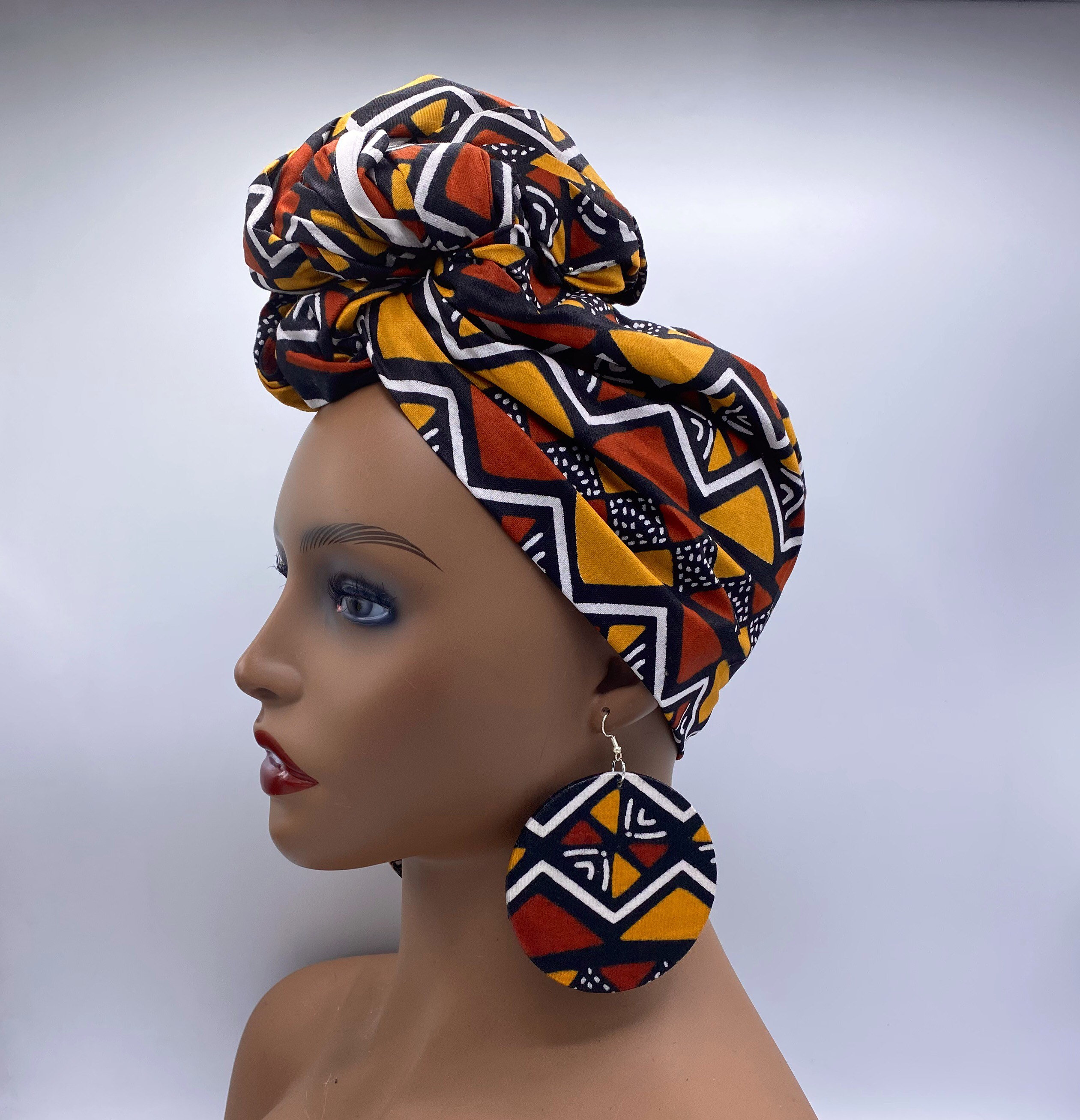 Mud Cloth Print Head Wrap African Turban African Head - Etsy