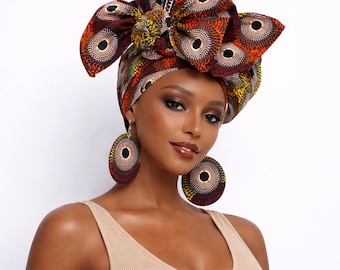 Ankara Head Wrap: African Print Cotton Turban Scarf