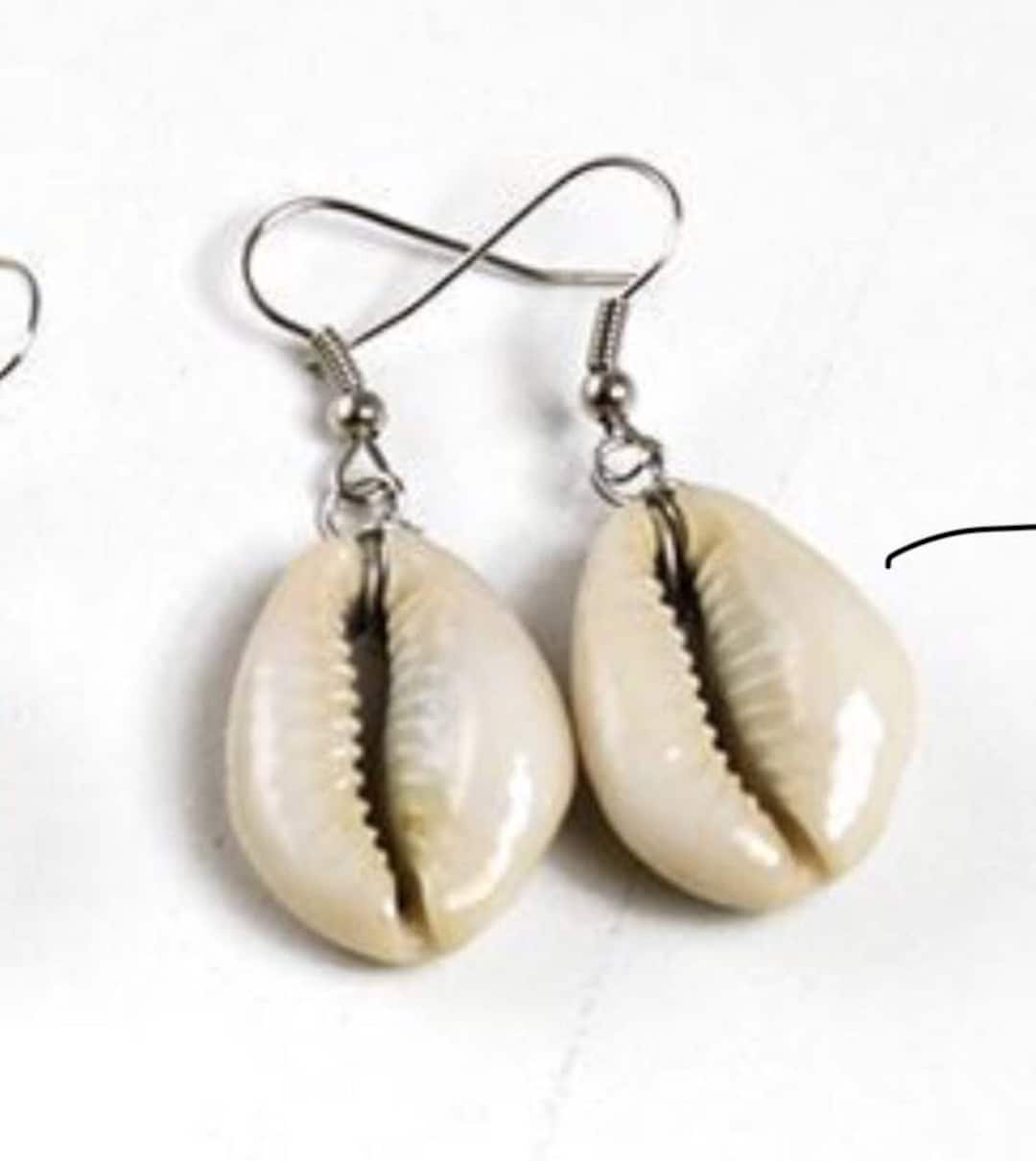 Cowrie Shell Earrings Vsco Earrings Puka Shell Cowry Shells Beach Jewelry Sea Shells Visco