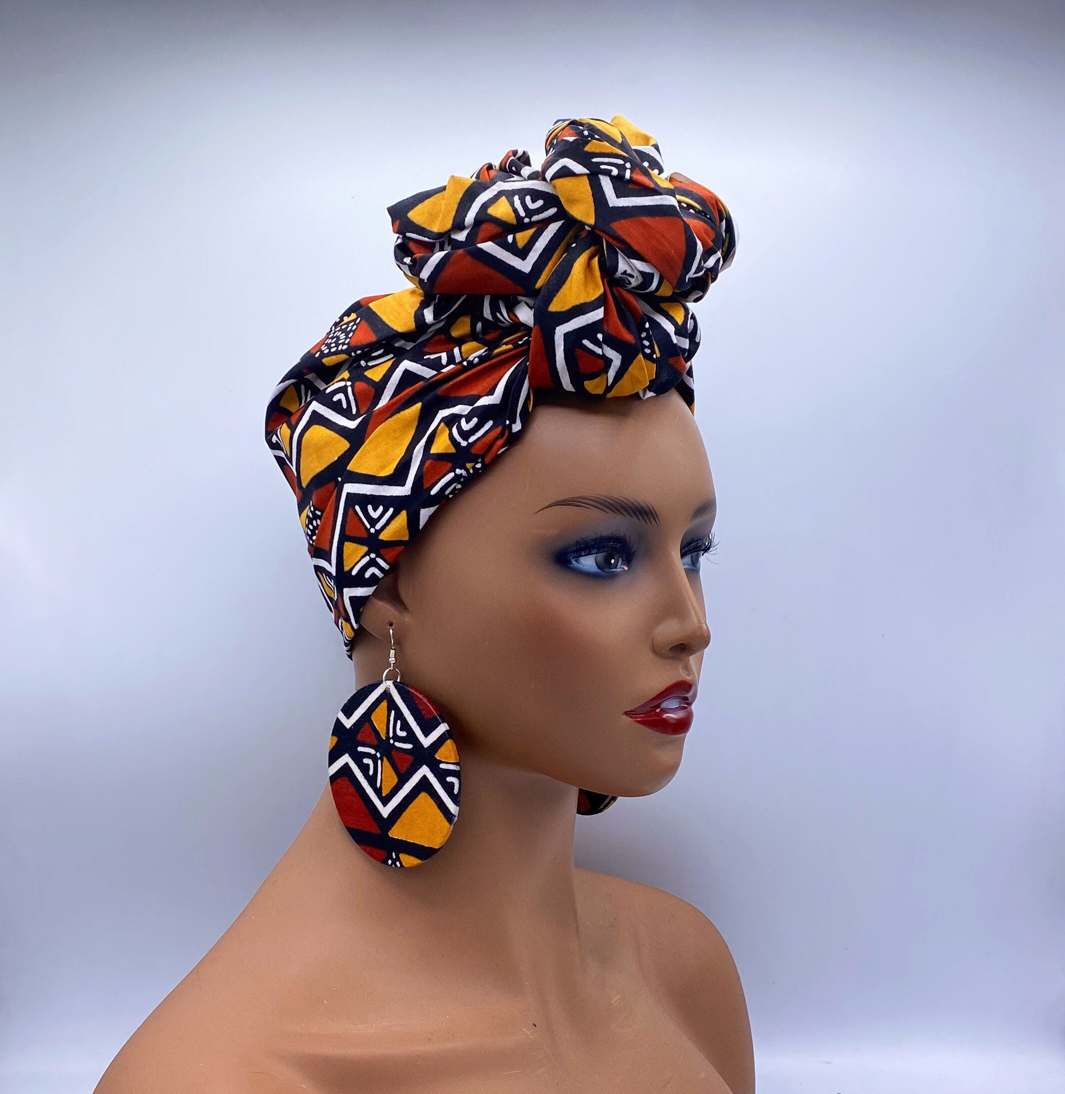 Mud Cloth Print Head Wrap African Turban African Head - Etsy Canada