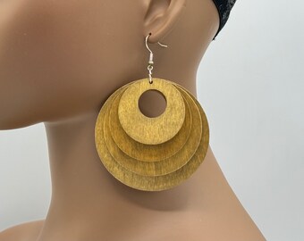 Beautiful Royalty Wooden Earrings- Laser Cut Wood - Afrocentric - Large Big - Boho - Cowrie - Afro Earrings - Lazer | Nubian Grace