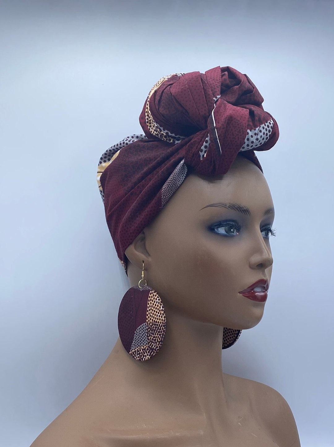 Turban L.Erickson Interlock Motif Serpent Bleu - Neuf Avec étiquettes