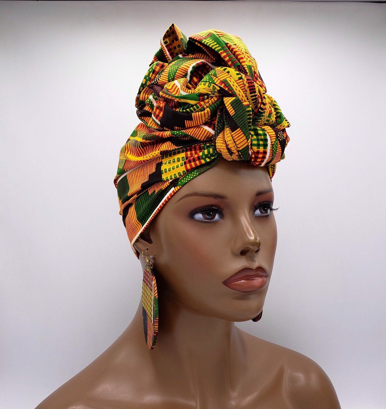 Afroamerikaner Kente Tuch Head Wrap Schwarze Frau Autositzbezüge