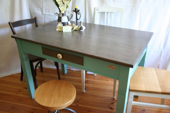 Kitchen Table Peregrin In Oak In Vintage Graphite Etsy