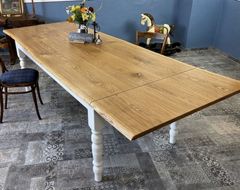 large dining table "Henrik" made of solid oak wood, expandable for the whole family