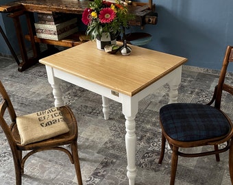 small kitchen table "Pinocchio" made of oak wood in country house style