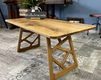 Coffee table "Jaroh" made of solid wild oak in elegant design