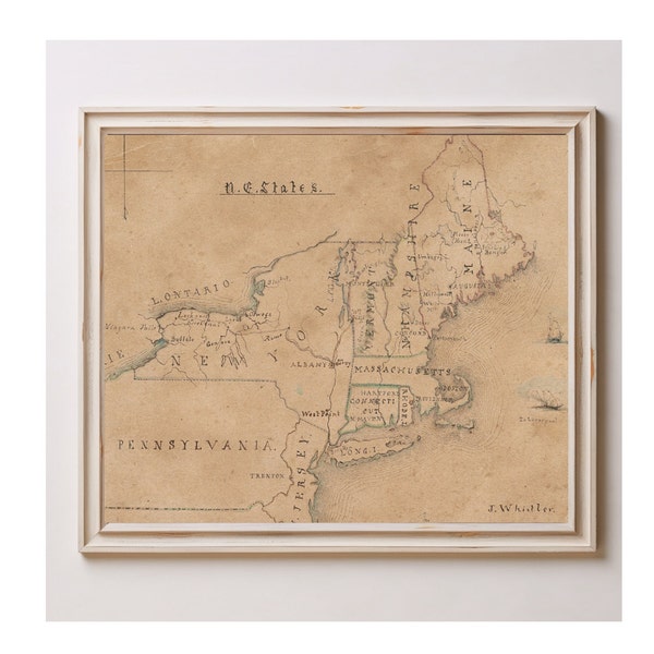 Map of New England States 1834