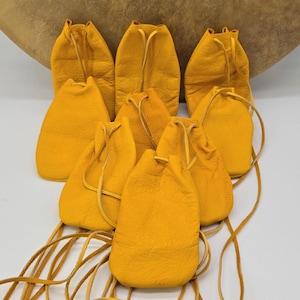 Handmade Deerskin Leather Medicine Bag / Neck Pouch with Drawstring