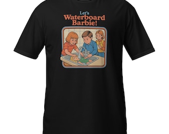 Let’s Waterboard Barbie PNG – Dark Humor Retro 70s T-Shirt Design Download
