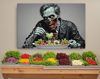 Zombie végétalien - Impression sur toile - 61 x 36 pouces