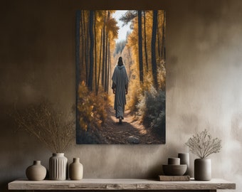 Jesus Painting - Canvas print 24x36 inch "Eternal Footprints: Pathway of the Savior"