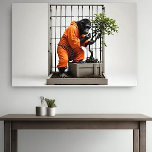 Impression sur toile Singe qui s'ennuie 60 x 91 cm - Propagande subliminale
