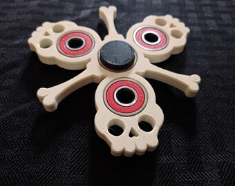 Calcium Enriched Fidget Spinner - Skulls - Custom Color - Focus Enhancer Stress Reducer - Skull, Skeleton, Halloween