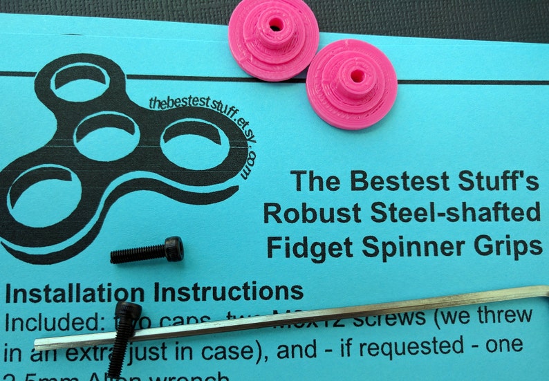 Robust Steel-shafted Caps, Grips, Centers for Fidget Spinners image 1