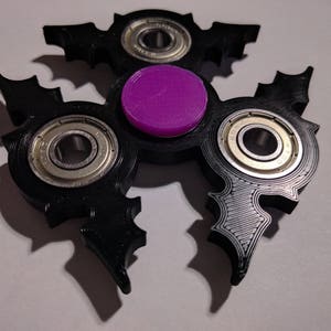 BATSPIN Fidget Spinner - Custom Color - Focus Enhancer Stress Reducer Spinning Toy - Bats. Halloween, Vampire, Goth