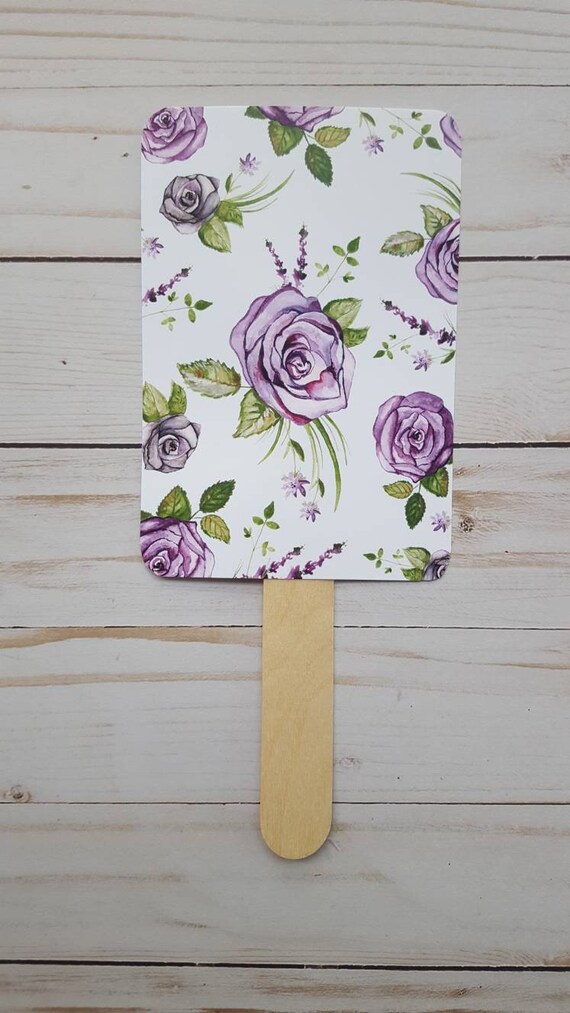 purple wedding hand fans