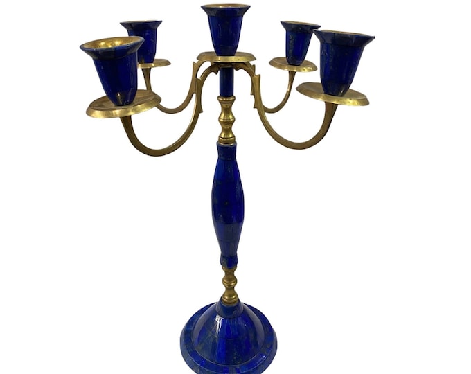 Beautiful Blue Lapis Lazuli  Candle Holder,Lapis Candle Holder,Lapis Stone Candle Holder 1.92 Kg