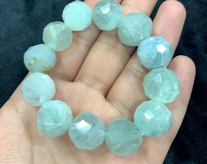 Best Quality Sky Blue Faceted Aquamarine Beads Bracelet, Aquamarine Bracelet, Aquamarine Beads Bracelet, Aquamarine, Aquamarine Bracelets