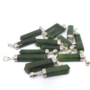 Green Nephrite Jade Pendants: Afghanistan Crystal Stone (79g)