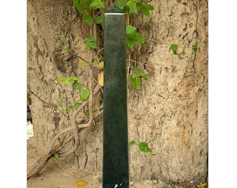 5.9 Kg Green Nephrite Jade Obelisk - Tagaw, Afghanistan