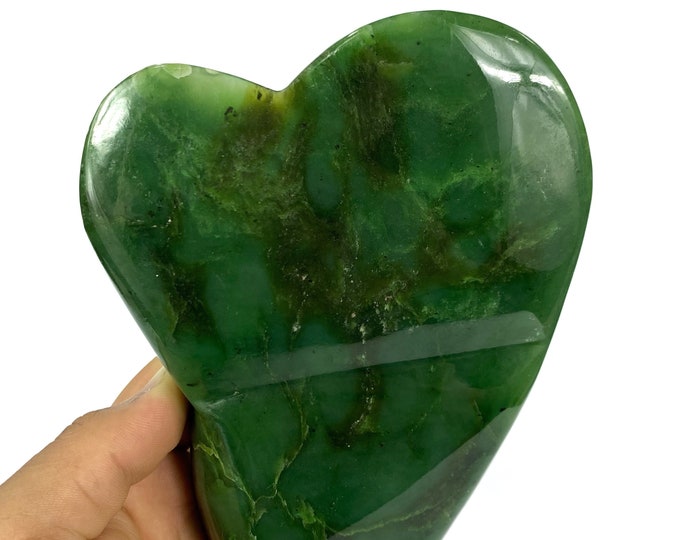 Polished Green Nephrite Jade Free Form Display (905g)