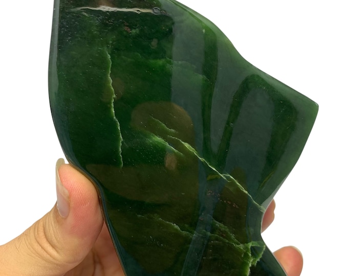 AAA Quality Green Nephrite Jade Free Form Display (590g)