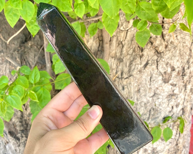 Best Quality  Nephrite Jade Tower, Nephrite Jade, Green Jade Tower, Nephrite Jade Obelisk, Nephrite Obelisk, Nephrite, Green Nephrite 856g