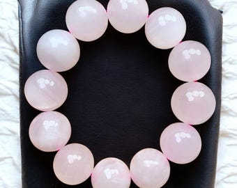 Pink Mangano Calcite Bead Bracelet: Afghanistan Gemstone