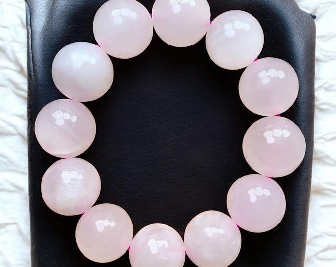 Pink Mangano Calcite Bead Bracelet: Afghanistan Gemstone