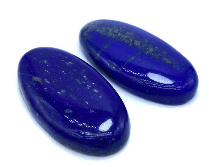 Amazing AAA Quality Lapis Lazuli Pair Cabochons, Lapis Cabochons, Lapis Stone Cabochons, Oval Cabochons 50 Grams