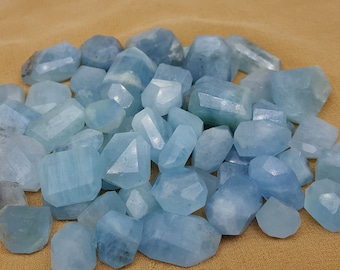 Natural Blue Aquamarine Facet Tumbles: Afghanistan Gemstone (350 grams)