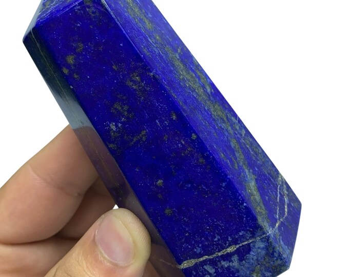 Lapis Lazuli Towers: Polished Blue Gemstone Obelisks (370 Grams)