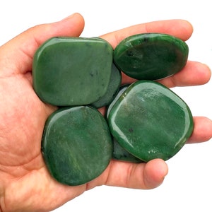 Green Nephrite Jade Tumble Sliced 300 Grams
