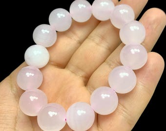 Pink Mangano Calcite Bead Bracelet: Afghanistan Gemstone