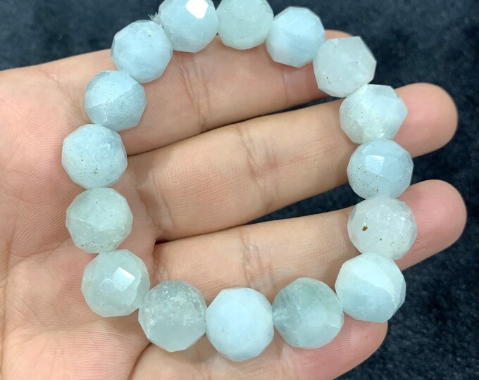 Best Quality Sky Blue Faceted Aquamarine Beads Bracelet, Aquamarine Bracelet, Aquamarine Beads Bracelet, Aquamarine, Aquamarine Bracelets